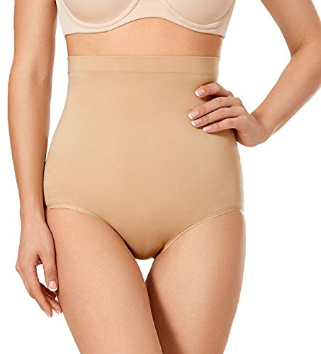 Delimira Women Tummy Control Knickers High-Waisted Slimming Briefs Seamless Shapewear Shorts Taupe 18-20