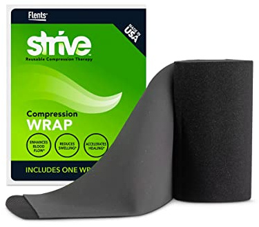 Strive Compression 2.5x60 Therapy Wrap for Wrist, Arm, Leg, Ankle, Elbow, Enhances Blood Flow, Reduces Swelling, Accelerates Healing, Black, Made in The USA