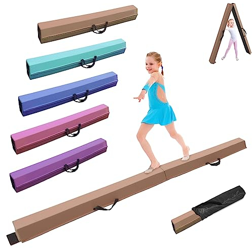 SportBob schwebebalken Kinder Schwebebalken klappbar Balken Gymnastik 270cm PU Leder schwebebalken für zuhause balancierbalken Balance Beam Training Beam für Kinder, Fitness/Training/Turnen