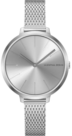Lilienthal Berlin Damenuhr Rosalux in Silber - Armbanduhr am Mesharmband - aus Chirurgenstahl mit einem Quarzuhrwerk & saphirbeschichtetem Glas - 30 mm