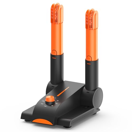 Xasla Shoe Dryer, Boot Dryer for Work Boots, Forced-air Heating Gloves & Sneakers Warmer, Folding Design with Adjustable Rack, Timer, Heat Blower Quick Drying