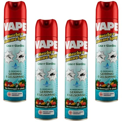 Vape Insetticida Repellente Spray Anti Zanzare, Vespe e Cimici (Vape Mosche Zanzare Spray Casa&Giardino, 4)