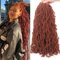 Mscat Faux Locs Crochet Hair 18 Inch New Soft Locs 7 Packs/Lot Curly Wavy Pre-Looped Copper Red Faux Locs Goddess Locs Synthetic Fiber Hair Extensions 350#