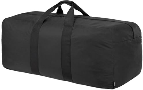 Vorspack 250L Extra Large Foldable Duffle Bag for Travel, Camping, Black | Lightweight Travel Bag, Thickened 600D Polyester, Water Resistant, Padded Handle, for Moving House, Weekend, Overnight