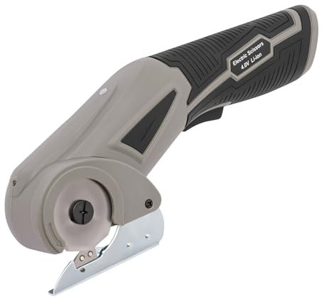 Elektrische Schere Rundschneider 4V Kabelloser Elektrischer Kartonschneider 250rpm Max Schneidgröße 6mm für Stoff Teppich Karton