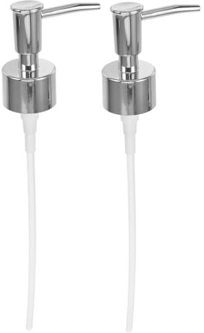 SOESFOUFU 2pcs Chrome Pump Dispenser for Soap Lotion and Shampoo 1cc Capacity Universal Hand Soap Pump for Bathroom and Kitchen Use