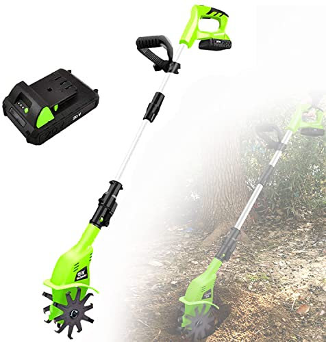 XCSCUK Scarificateur électrique, Rotavator Portable sans Fil, Motoculteur électrique Portable, pour Jardins, potagers, serres