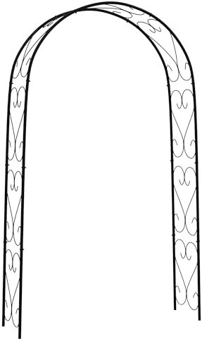 Outsunny Arche de Jardin, Arche à rosiers Style Fer forgé pour Plantes grimpantes, en Acier, 125 x 37 x 230 cm, Noir