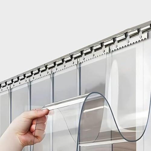 Tenda a strisce in PVC, kit industriale completamente preinstallato, trasparente per stalle, recinzioni e capannoni