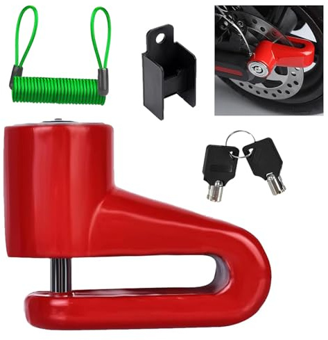 Blocca Disco Freno Per Bicicletta (Rosso),Blocco Freno A Disco,Sistema Di Protezione Antifurto,Per Moto Bicicletta E-Scooter A Corda Ruote,1PC