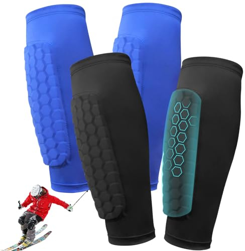 2 Paire Protection Protege Tibia Ski Foot Guards Enfant 5 6-13 Ans Antichoc Defender Personnalisé Protège Chaussette Personnalisable Protegelite Elite Élastiques Anti-Collision Le Skier/Football (XS)
