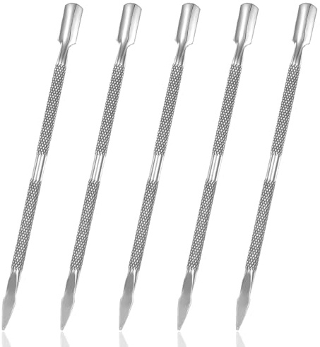 5 PCS Cuticle Pusher Bulk Metal Cuticle Pusher Tool Professional Nail Cleaner Tool for Manicure Pedicure Salon Home Use
