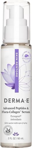 DERMA E Advanced Peptides & Flora-Collagen Moisturizing Face Serum, 2 Fl Oz
