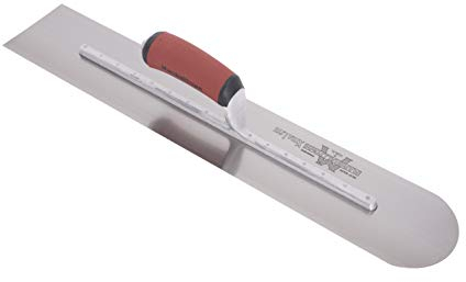 Fratasadora Marshalltown con frente redondo, mango curvo DuraSoft, de acero al carbono, muy adecuada para suelos y hormigón, tamaño de la fratasadora: 610x102 mm