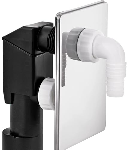 Schläfer 655850 | Siphon à encastrer pour machine à laver, pipette en PVC Ø 40/50 mm, avec plaque de couverture chromée, compatible avec lave-vaisselle, raccord en caoutchouc avec raccord de 19-53 mm