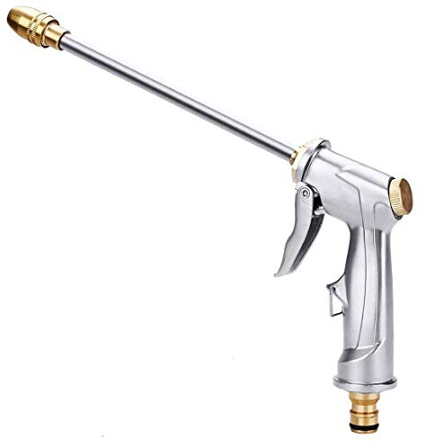 Garden Hose Nozzle, Adjustable High Pressure Metal Spray Gun, Leak Proof Spray Nozzle for Yard Work, Car Washing, Cleaning Work