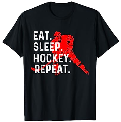 Eat Sleep Hockey Repeat Lustiges Ice Hockey Spieler Geschenk T-Shirt