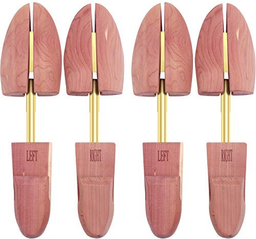 YEEGOR Zedernholz-Schuhspanner für Herren, 2er-Pack, verstellbar, 100% natürliches Rotzedernholz, 44/46 EU