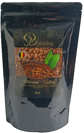 Legendary CALLETS - Originales pastilles, drops de chocolat belge pour fondue, fontaines, couverture. cacao à boire et plus (Gold, 1 Kg)