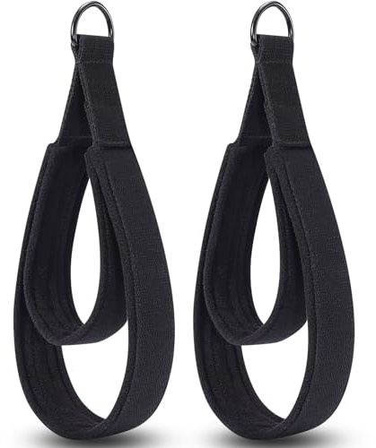 TOBWOLF 2PCS Pilates Double Loop Straps for Reformer, Feet Fitness Equipment Straps, Double Padded D-Ring Loops, Yoga Double Loop Straps Handle Straps, Pilates Reformer Accessories for Home and Gym