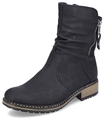 Rieker Femme Bottines Z6892, Dame Bottines,Bottillons,fourrée,Bottes,Botte,Demi-Botte,Chaussure de Transition,Noir (Schwarz / 00),37 EU / 4 UK