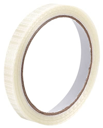 sourcing map Filament Umreifungsband 1/2x22 Yards 5.3 Mil Verstärkte Glasfaser Klebeband Durchsichtig