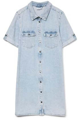 Vero Moda Vmjennie SS Short Denim Dress Ga Noos Vestido Mujer (Pack de 1)