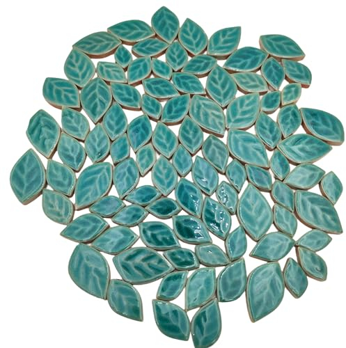500 g zufällige 3 Größen Blätter Keramik Mosaik Fliesen machen kreative Keramik-Mosaikstücke für DIY Handwerk, Blumentöpfe, Vasen, Tassen, Gartendekoration, Mosaikherstellung Zubehör (eisrissiges