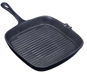 WBDHEHHD ,Topf Bratpfanne 22/24 cm, Gusseisen, gestreift, dicker Boden, für Zuhause, Garten, Grill, Steak, Bratpfanne