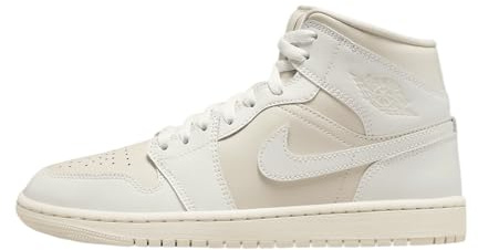 Nike WMNS Air Jordan 1 Mid Basketballschuh für Damen, Legend Hellbraunes Musselin-Segel, 37.5 EU