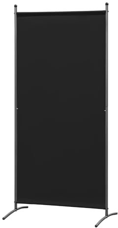 Angel Living Paravent 1 Panneaux Diviseurs de Chambre Séparateur de Panneaux Indépendant Paroi de Séparation Murale Séparation Visuelle pour Bureaux, Chambre à Coucher (Noir, 81 x 180 cm)