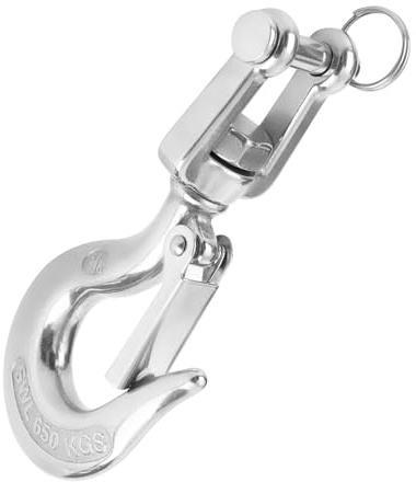 Gancho de elevación de acero inoxidable con rotación de 360 grados – Accesorios de montaje robustos para maquinaria forestal – Límite de carga 650 kg/1000 kg – Ideal para