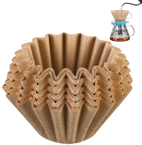 Kaffefilter för korg: Engångsfilterkoppar, filterpappersskål | Premiumskål kompatibel med återanvändbara standardkaffebryggare, unikt serveringspapper