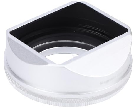 Plyisty Fyrkantig Metall Motljusskydd Magnetisk Kamera Linsskärm för Fuji X100VI X E5 med Matt Finish Flygaluminiumlegering Block Light Flare (Silver)
