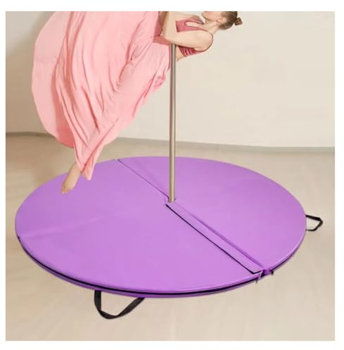 Pole Dance-matta, vikbar och rund pole dance-matta, för övningar, gymnastik, yoga(PURPLE)