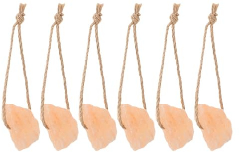 RORPOIR Salt Lick Block 6pcs Natural Mineral for Livestock on Farm Rope Holder for Horses Deer Cattle