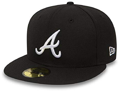 New Era Erwachsene Baseball Cap Mütze MLB Basic Atlanta Braves 59 Fifty Fitted, Black/White, 7 1/2, 10047487
