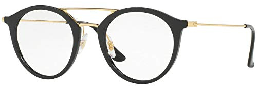 Ray-Ban Unisex-Erwachsene 0rx 7097 2000 49 Brillengestell, Schwarz (Shiny Black)