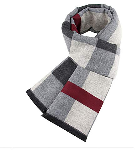 Ueither Hombres Cálido y Acogedor Bufanda del tartán Moda y Elegante Bufanda a Cuadros Clásico en Otoño Invierno Check Scarf (180cm x 30cm, Colore 3)
