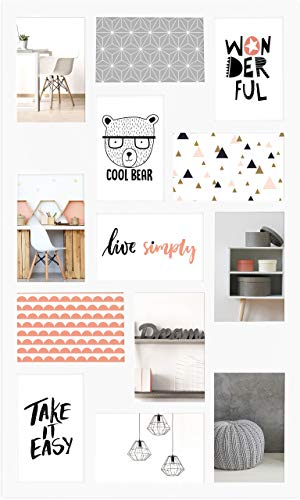 accent by nielsen Collage 13 Fotos à 10x15 cm, Weiß, Außenformat: 38x63,5x2,5 cm