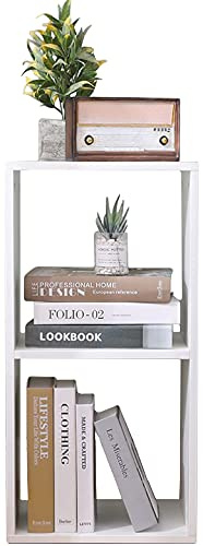ETNIC ART Doppio Cubo arredo portaoggetti Libreria Scaffale Bianco 35x30x70 legno MDF mensola scaffale Design Ufficio ingresso soggiorno
