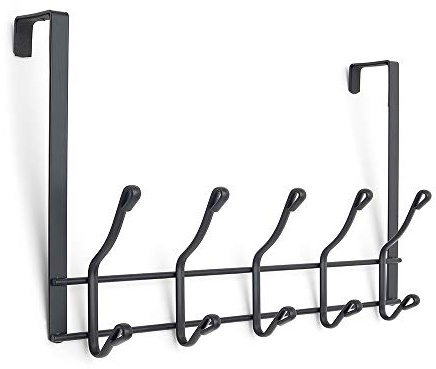 simplywire - Perchero para Colgar de la Puerta - 10 Ganchos – Acero Recubierto de Polvo Negro