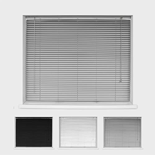 Aluminium Made To Measure Venetian Blinds - Easy Fit Home Office - Up To 210cm Width x 150cm Drop - Silver