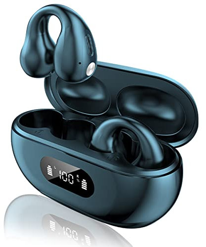 AOYU Cuffie Bluetooth V5.3 Auricolari Bluetooth Sportivi Conduzione Ossea Clip auricolari Non Nell'orecchio Cancellazione Rumore Touch Control con HD Mic Stereo Impermeabile Cuffiette