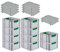 PROREGAL SuperSparSet 10x Eurobox NextGen Color mit Auflagedeckel & Schiebeschnappverschlüsse, HxBxT 22x30x40cm, 20L, Griffe grün geschlossen, Glatter Boden, Eurobehälter Transportbox