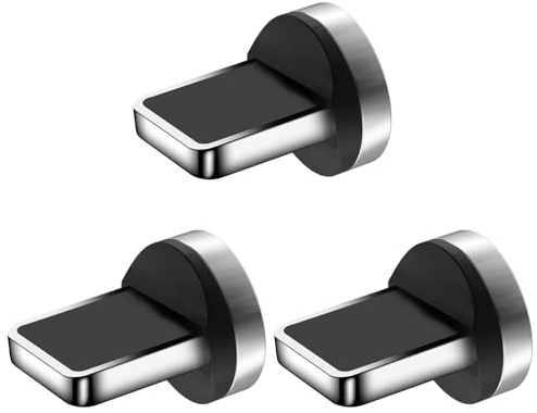 AXFEE Adaptador de Carga Magnético de 540 Grados, 3 en 1 Reemplazo del enchufe magnético antipolvo con 3 L-ightning,Datos Transferencia para cable de carga L-ightning magnético de 7 pines PD60W/QC18W