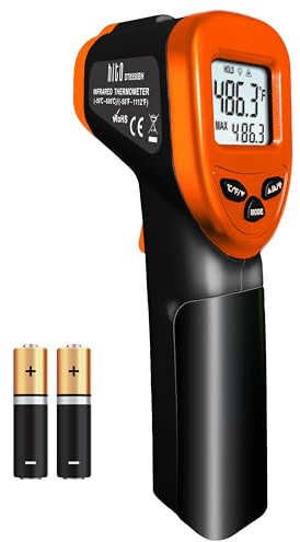 hito Infrared Thermometer Gun -58°F to 1112°F (-50℃~600℃) Laser Temperature Gun with Backlit LCD for Cooking/Pizza/Oven/Refrigerator/Vehicle Repair (Not for Human)