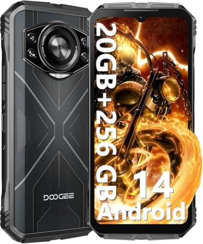 DOOGEE S Cyber Movil Irrompible Android 14, 10800mAh Batería, 6,58 Pulgadas FHD/90Hz, 20GB RAM+256GB ROM Telefono Rugerizado, 50MP+16MP Movil Resistente, NFC/GPS/Huella Dactilar/Face ID/4G Dual SIM