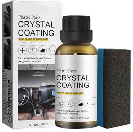 GMTEO Renovateur Plastique Voiture Interieur, 2025 Nouveau Revêtement Cristal pour Pièces en Plastique, Polish en Spray Clean Auto, Produit Nettoyage Voiture pour Tous Les modèles (1 pcs)