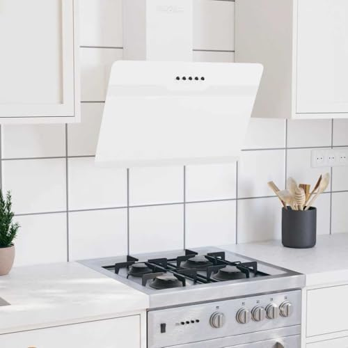 Générique Hotte Murale 60 cm Acier et Verre trempé Blanc, Maison & Jardin, Arts de la Table & Arts culinaires, Électroménager de Cuisine, Hottes aspirantes, Blanc, (Poids 8.56KG)